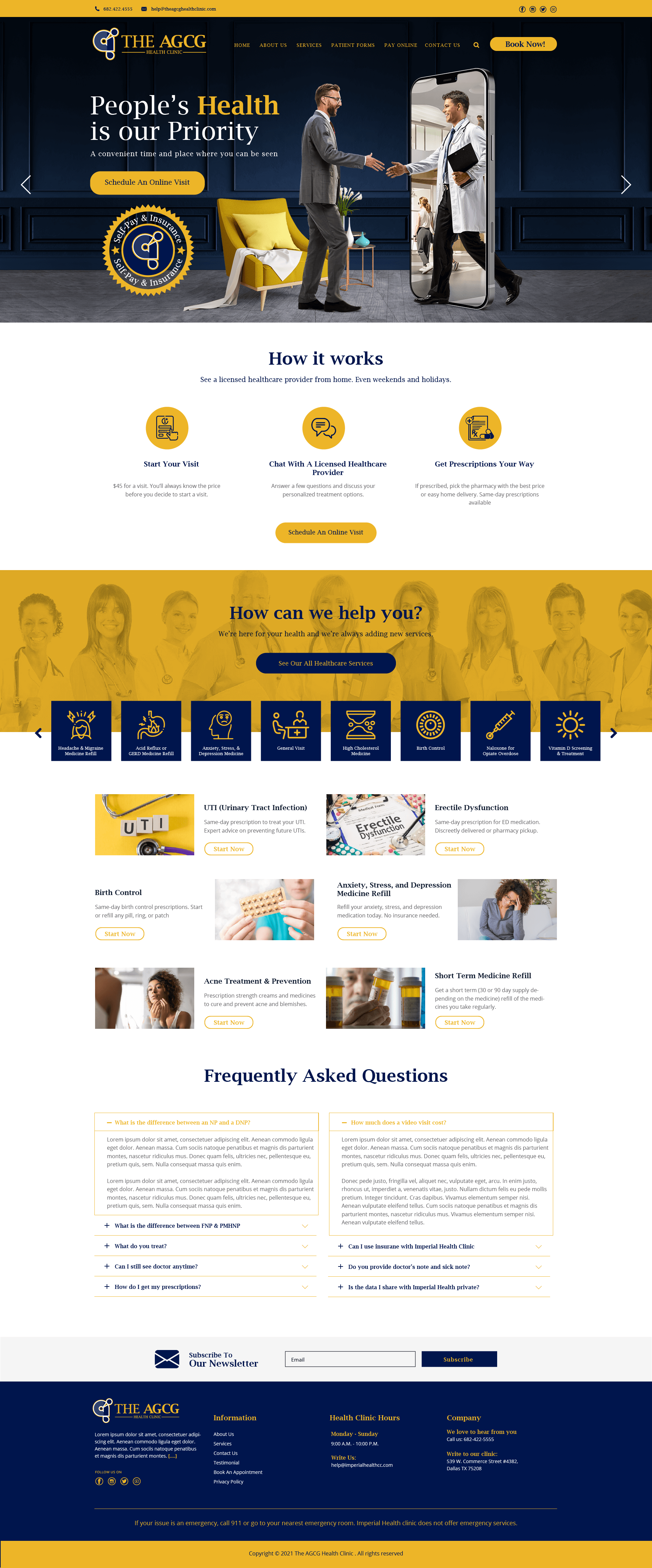 The AGCG Health Clinic Homepage